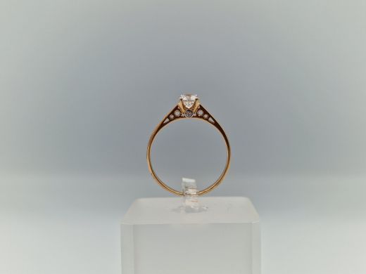 Zelta gredzens ar cirkoniju, 1.7 g, izm. 18.5