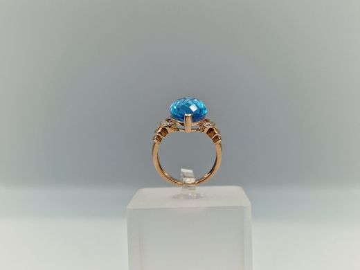 Zelta gredzens ar topāzu, 5.55 g, izm. 16