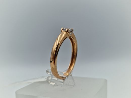 Zelta gredzens ar cirkoniju, 1.68 g, izm. 17