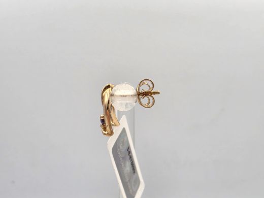 Золотые серьги с аметистом, 1.26 г