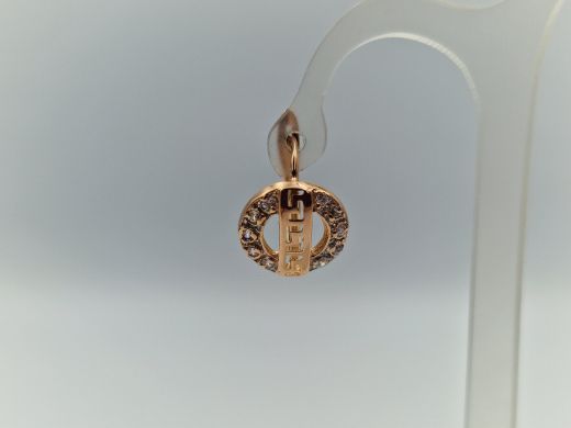 Золотые серьги с цирконом, 2.77 г