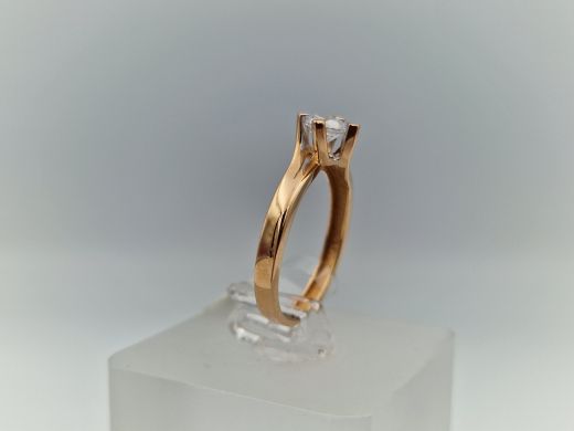 Zelta gredzens ar cirkoniju, 1.79 g, izm. 15.5