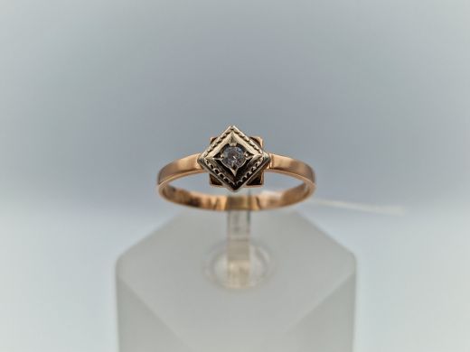 Zelta gredzens ar cirkoniju, 1.86 g, izm. 18