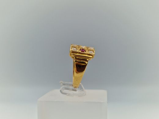 Zelta gredzens ar cirkoniju, 5.93 g, izm. 17