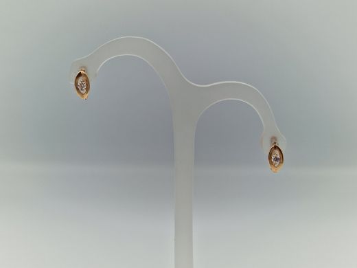 Zelta auskari ar cirkoniju, 0.98 g