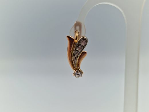 Золотые серьги с цирконом, 4.3 г