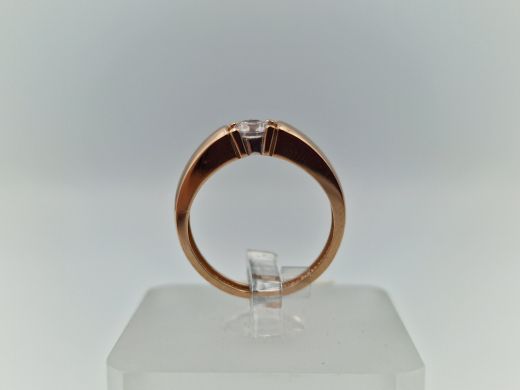 Zelta gredzens ar cirkoniju, 2.12 g, izm. 15.5