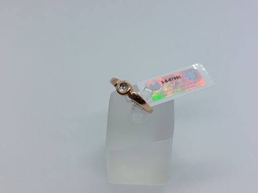 Zelta gredzens ar briljantu, 1.11 g, izm. 17