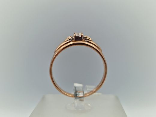 Zelta gredzens ar cirkoniju, 2.55 g, izm. 18.2