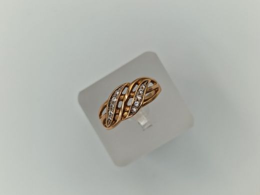 Zelta gredzens ar cirkoniju, 2.72 g, izm. 19