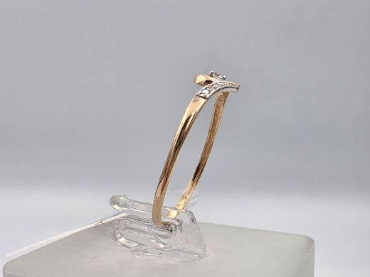 Zelta gredzens ar cirkoniju, 0.67 g, izm. 19