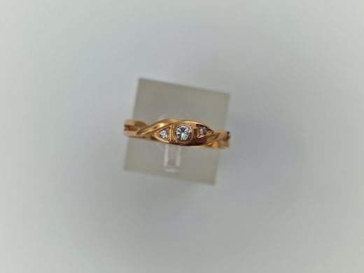 Zelta gredzens ar cirkoniju, 2.2 g, izm. 18.5