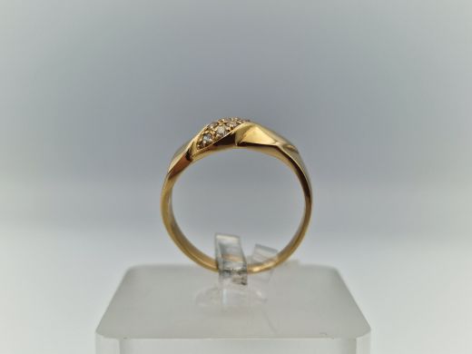 Zelta gredzens ar cirkoniju, 2.71 g, izm. 16.5