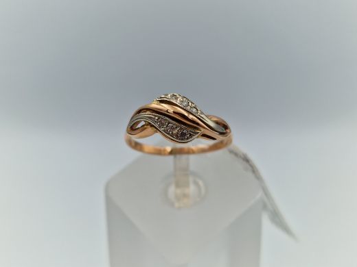 Zelta gredzens ar cirkoniju, 2.74 g, izm. 18