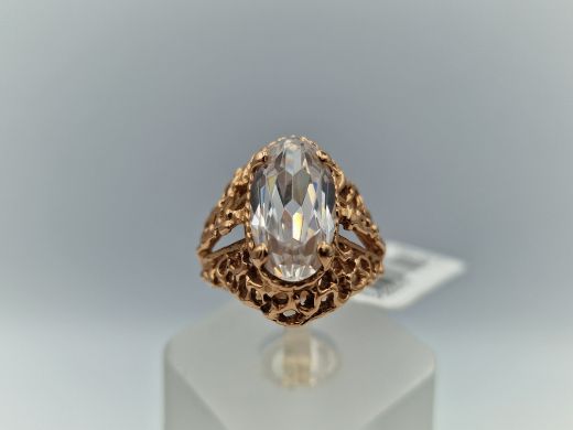 Zelta gredzens ar cirkoniju, 6.79 g, izm. 17