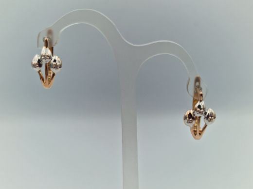 Золотые серьги с бриллиантом, 2.71 г