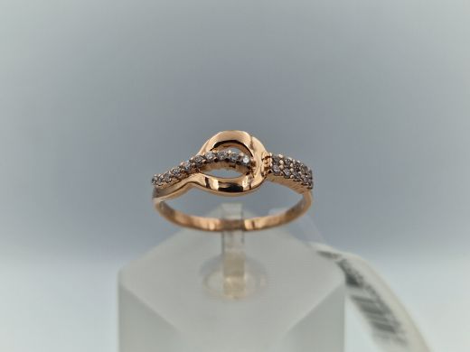 Zelta gredzens ar cirkoniju, 2.43 g, izm. 18.5