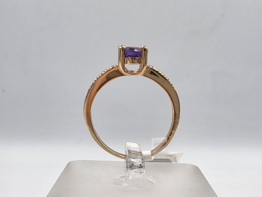 Zelta gredzens ar briljantu, 2.82 g, izm. 17.5