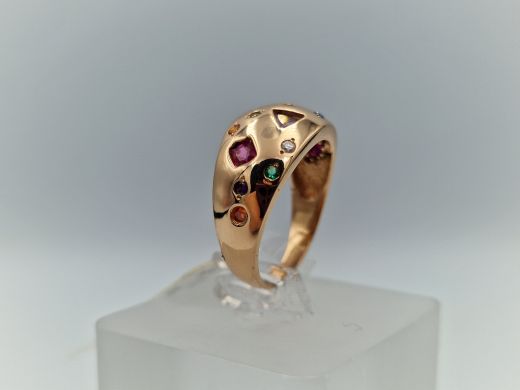 Zelta gredzens ar cirkoniju, 4.17 g, izm. 17.2