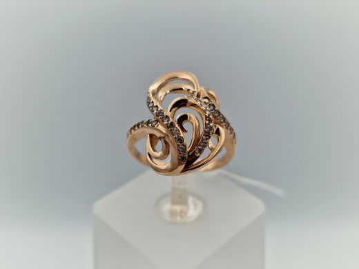 Zelta gredzens ar cirkoniju, 3.3 g, izm. 16