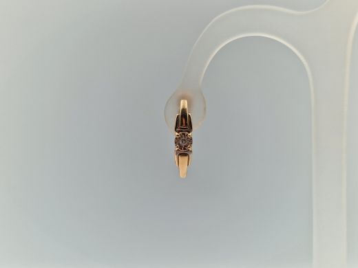 Золотые серьги с бриллиантом, 2.66 г