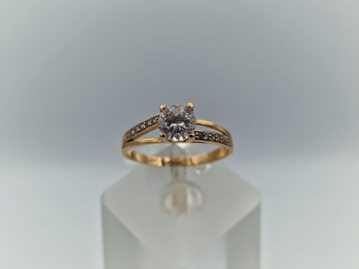 Zelta gredzens ar cirkoniju, 2.16 g, izm. 18