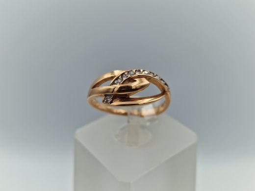 Zelta gredzens ar cirkoniju, 2.43 g, izm. 16.5