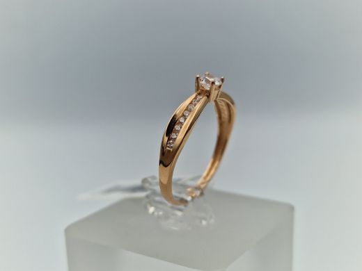 Zelta gredzens ar cirkoniju, 1.64 g, izm. 18