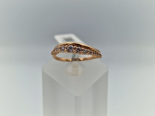 Золотое кольцо с цирконом, 2.4 г, разм. 18.5