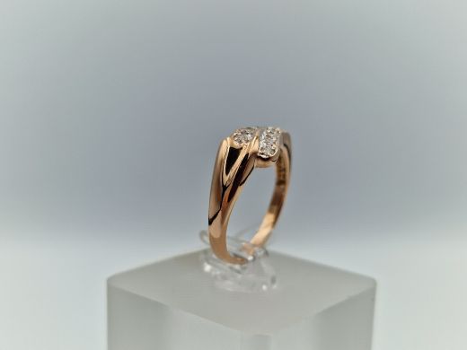 Zelta gredzens ar cirkoniju, 3.03 g, izm. 17