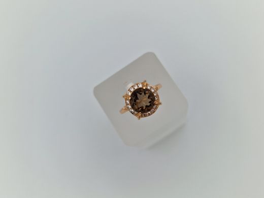 Zelta gredzens ar cirkoniju, 2.82 g, izm. 17