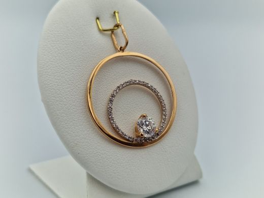 Zelta kulons ar cirkoniju, 1.96 g