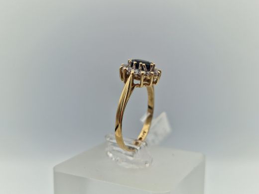 Zelta gredzens ar cirkoniju, 1.78 g, izm. 17