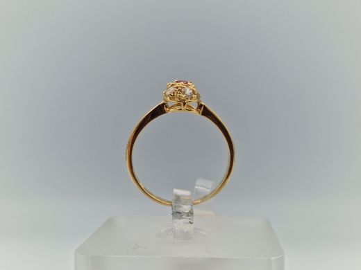 Zelta gredzens ar cirkoniju, 1.58 g, izm. 17