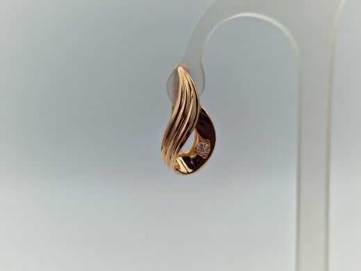 Золотые серьги с цирконом, 3.86 г