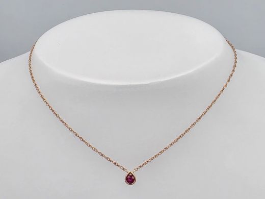 Gold chain with ruby, 1.19 g, size 45 cm