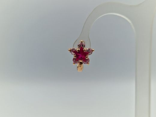 Золотые серьги с цирконом, 1.74 г