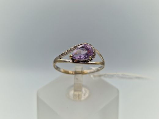 Zelta gredzens ar cirkoniju, 1.35 g, izm. 16.5