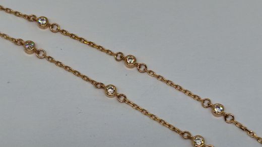 Zelta rokassprādze ar cirkoniju, 1.09 g, izm. 19