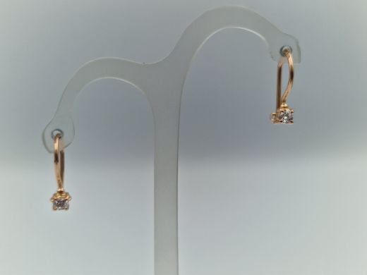 Zelta auskari ar cirkoniju, 1.05 g