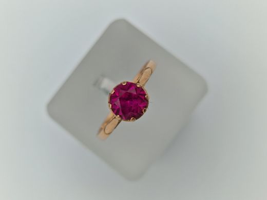 Золотое кольцо с кораллом, 2.11 г, разм. 18.5