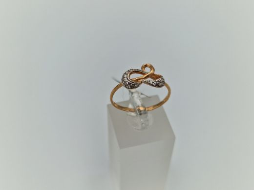 Zelta gredzens ar cirkoniju, 1.4 g, izm. 18