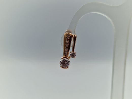 Золотые серьги с цирконом, 2.5 г