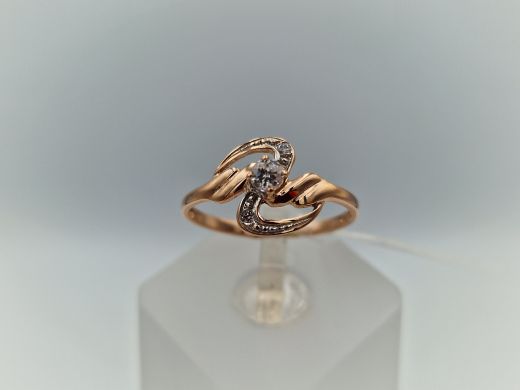 Zelta gredzens ar cirkoniju, 1.65 g, izm. 17.5