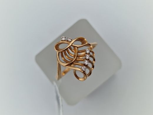 Zelta gredzens ar cirkoniju, 2.81 g, izm. 19