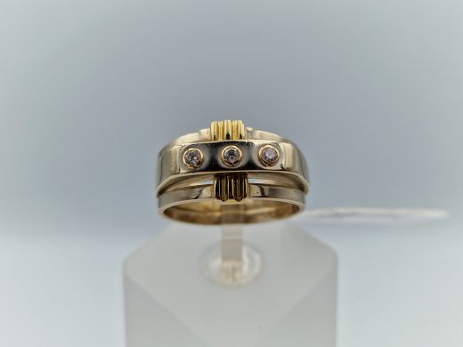 Zelta gredzens ar cirkoniju, 7.09 g, izm. 18