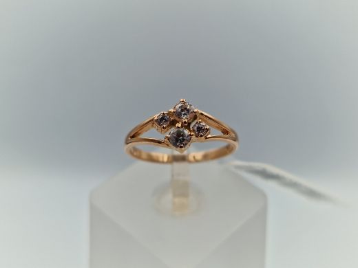 Zelta gredzens ar cirkoniju, 2.17 g, izm. 17