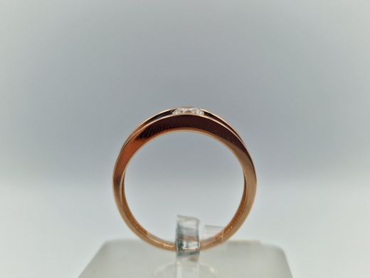 Zelta gredzens ar cirkoniju, 2.4 g, izm. 17.5