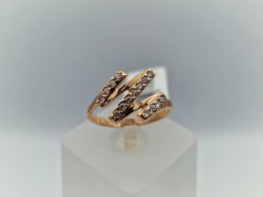 Zelta gredzens ar cirkoniju, 1.83 g, izm. 16