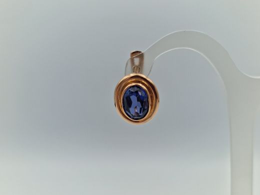 Золотые серьги с цирконом, 4.09 г